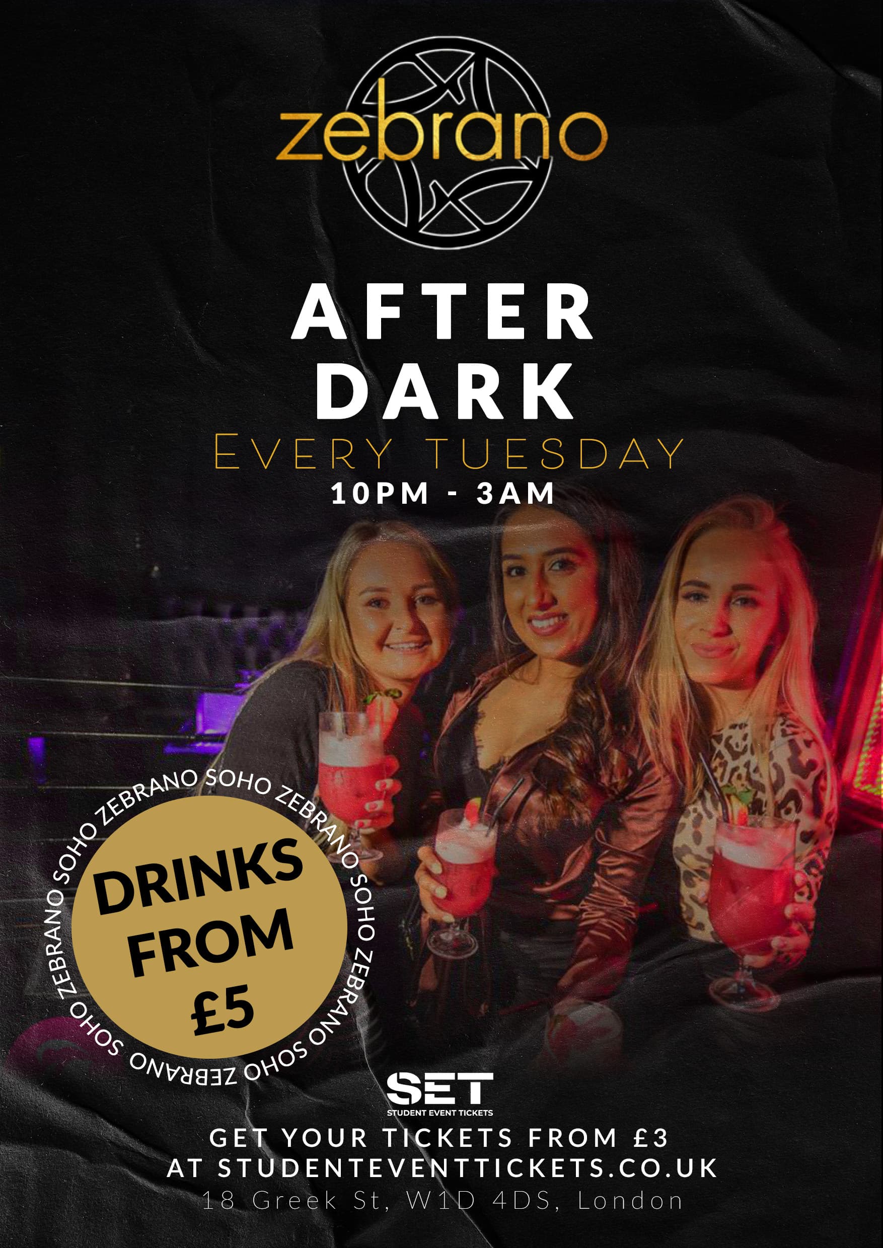 ZEBRANO AFTER DARK @ TUESDAY 26TH MAY at Zebrano Soho