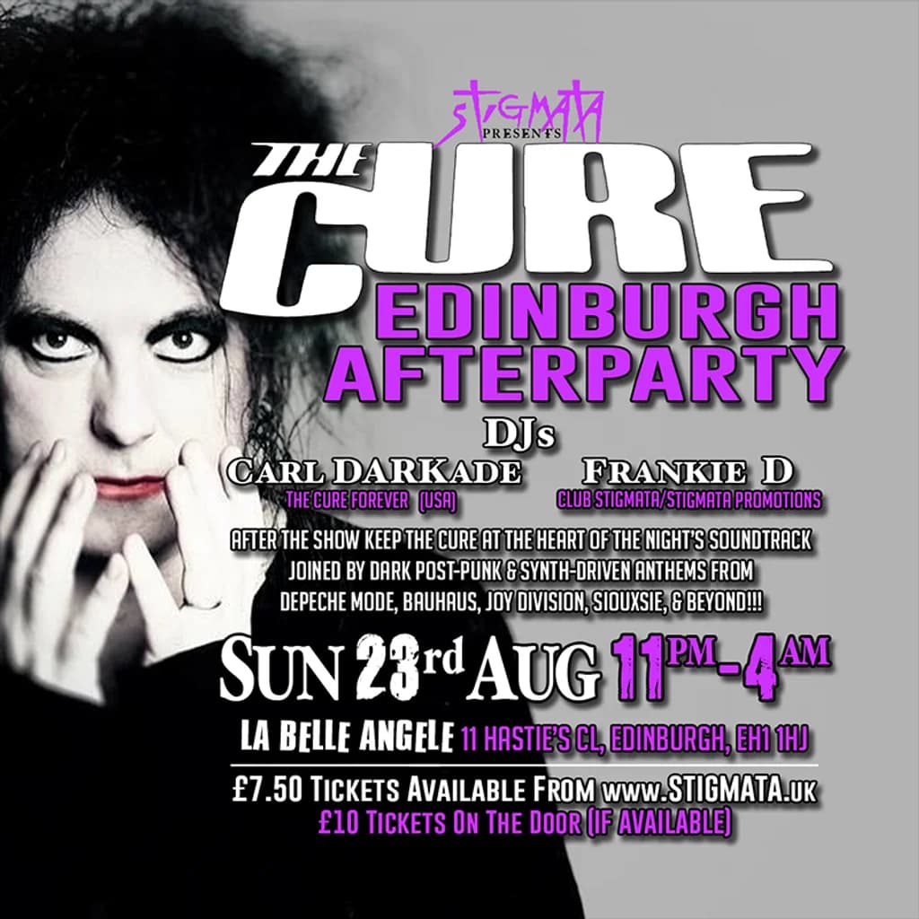 The Cure Aftershow Edinburgh at La'belle Angele