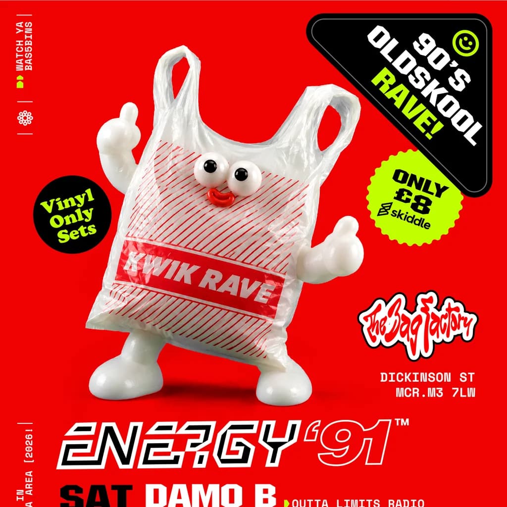 Energy 91 Oldskool Rave at The Bag Factory (next To The White Hotel)