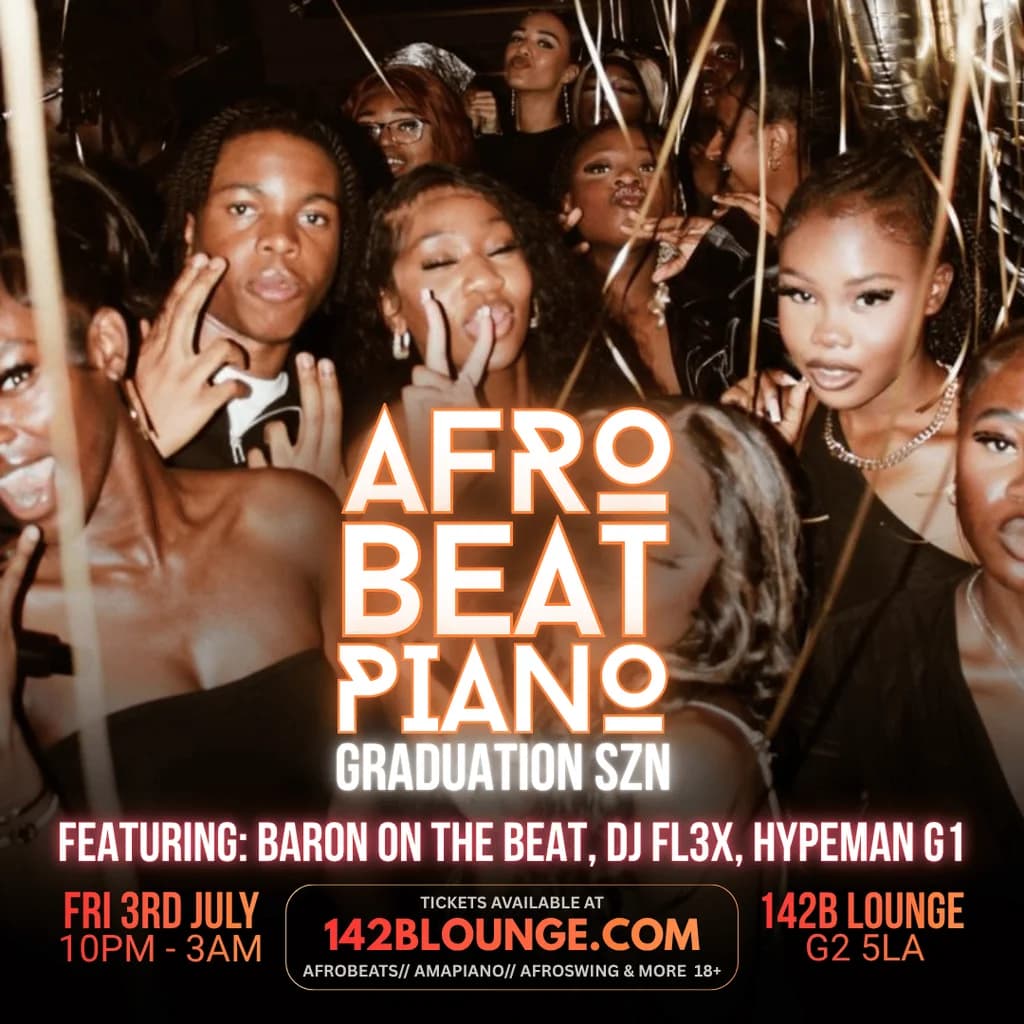 AfroBeat Piano Fridays !!! at 142B Lounge Glasgow
