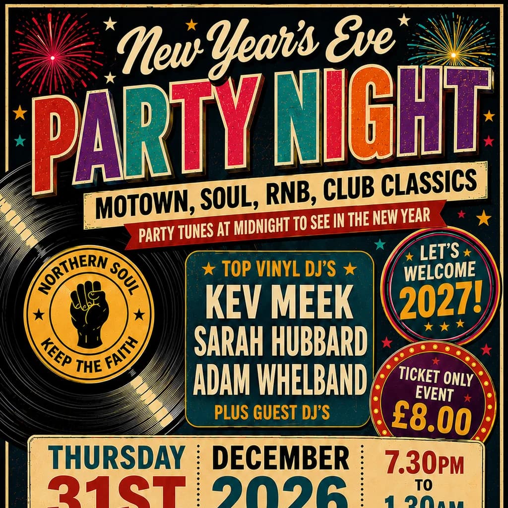 New Years Eve Party Night at Nottingham Oddfellows Club Leicester LE1 1WB