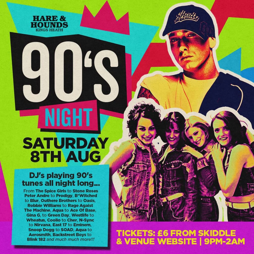 90's Night! at Hare And Hounds Kings Heath