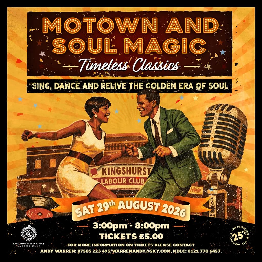 Motown & Soul Magic at Kingshurst Labour Club 