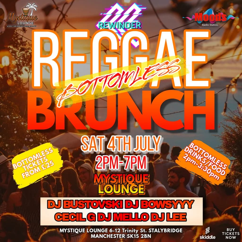 Bottomless Reggae Brunch at Mystique Lounge