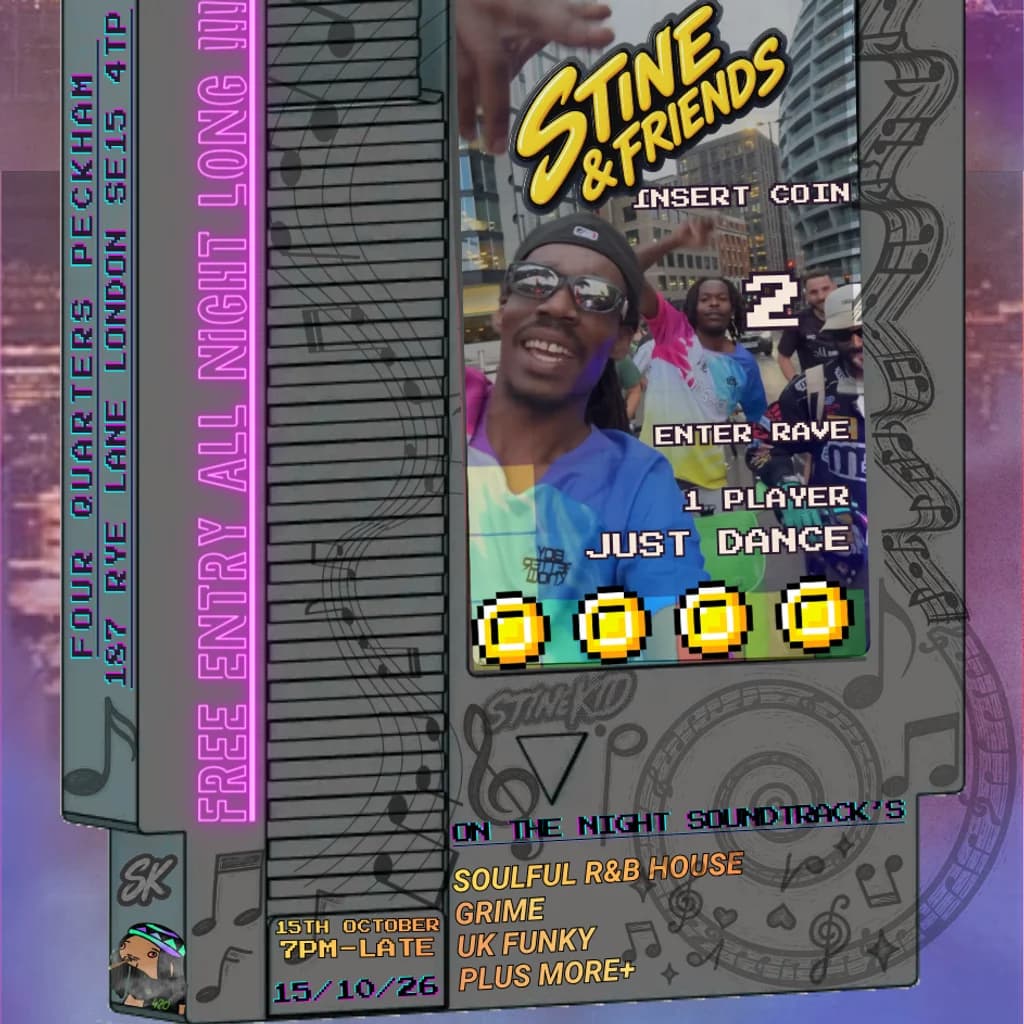 Upcoming event poster at Peckham Four Quarters