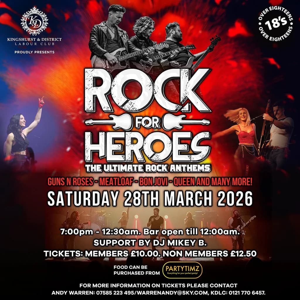 Rock for Heroes at Kingshurst Labour Club 