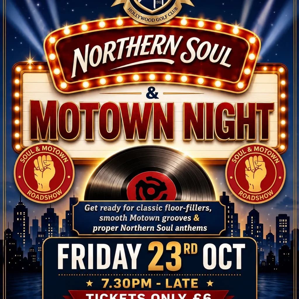 Northern Soul & Motown Night at Hollywood Golf Club