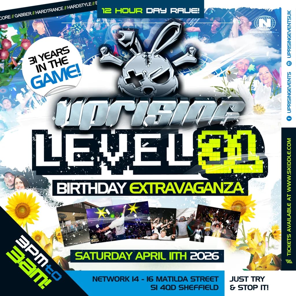 Uprising 31st Birthday at Network Sheffield 14 16 Matilda Street S14qd