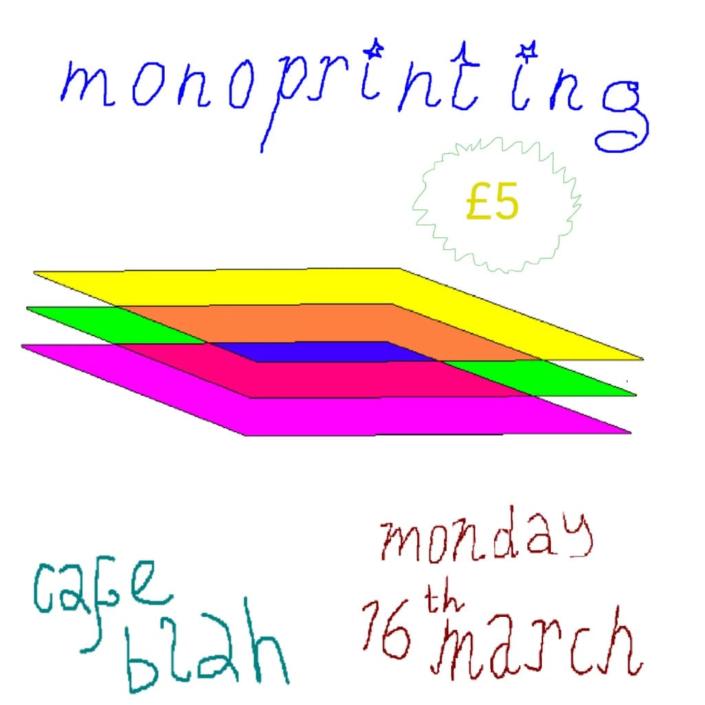 Monoprinting Workshop at Cafe Blah