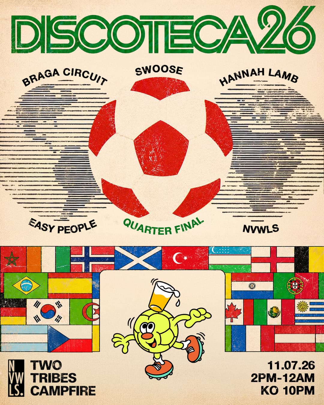 NVWLS World Cup Discoteca with Swoose, Braga Circuit, Hannah Lamb + WC Quarter Final