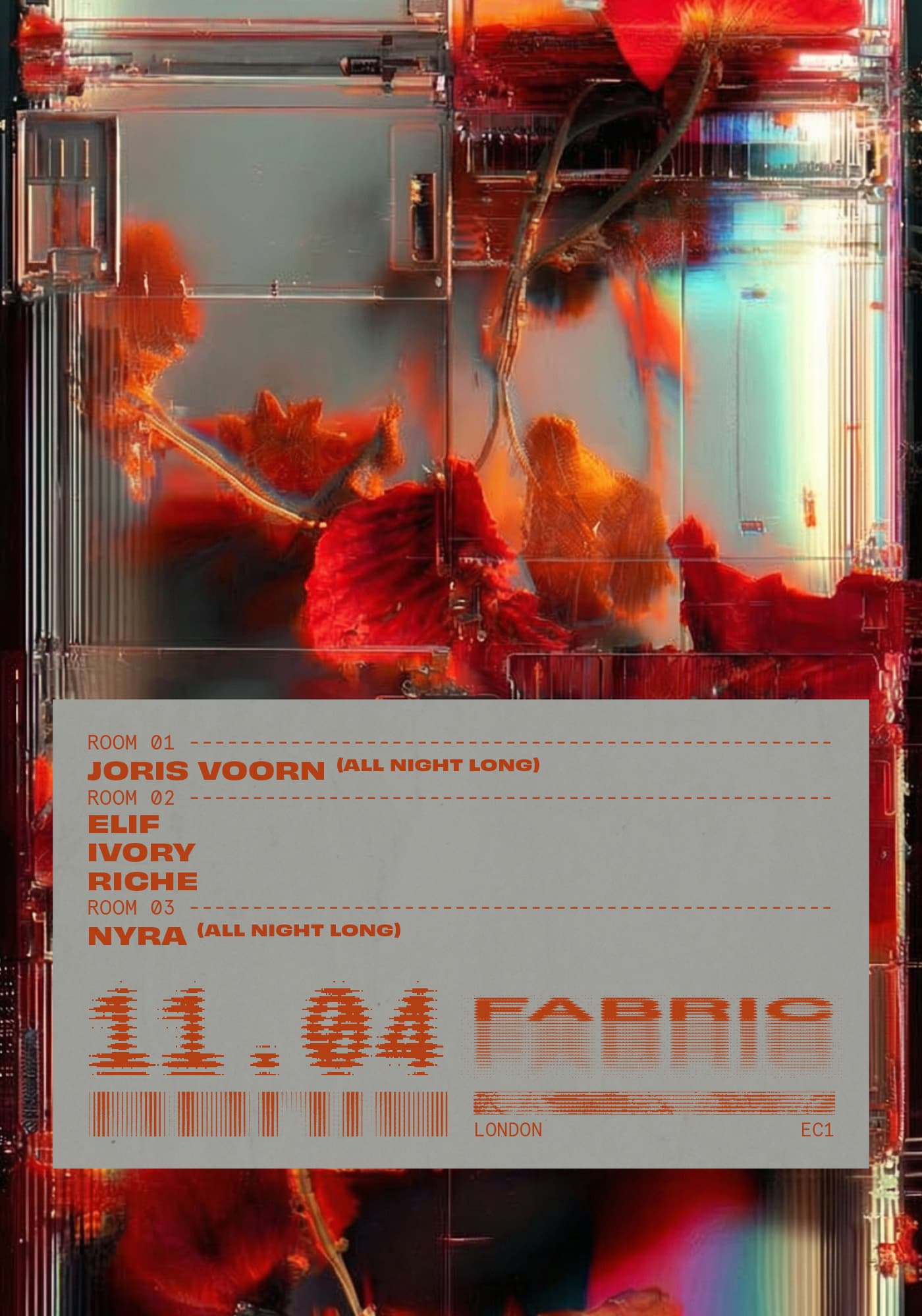 fabric: Joris Voorn (All Night Long), ELIF, Ivory, RICHE, Nyra at FabricXX