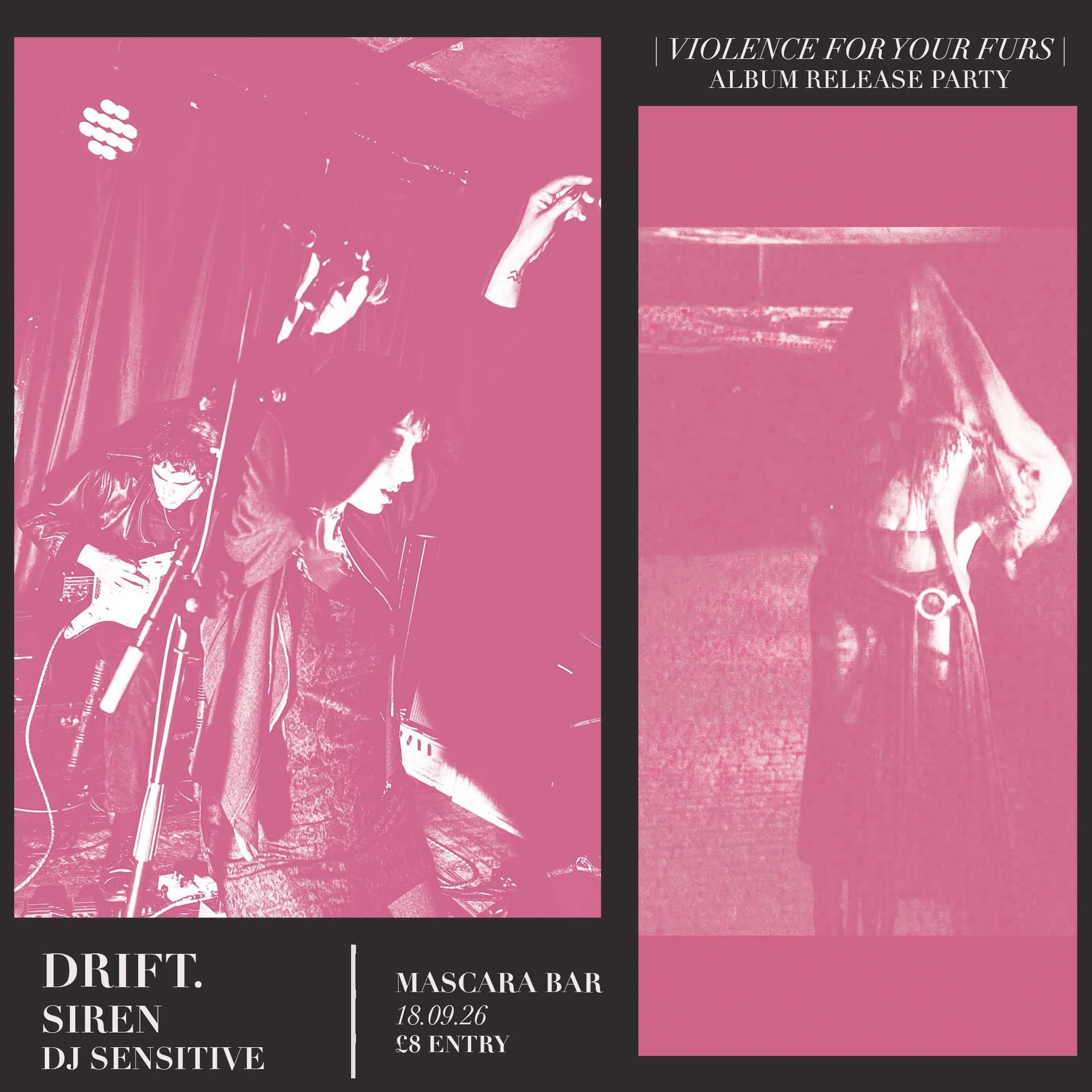 DRIFT. album release party with Siren + DJ Sensitive at Mascara Bar