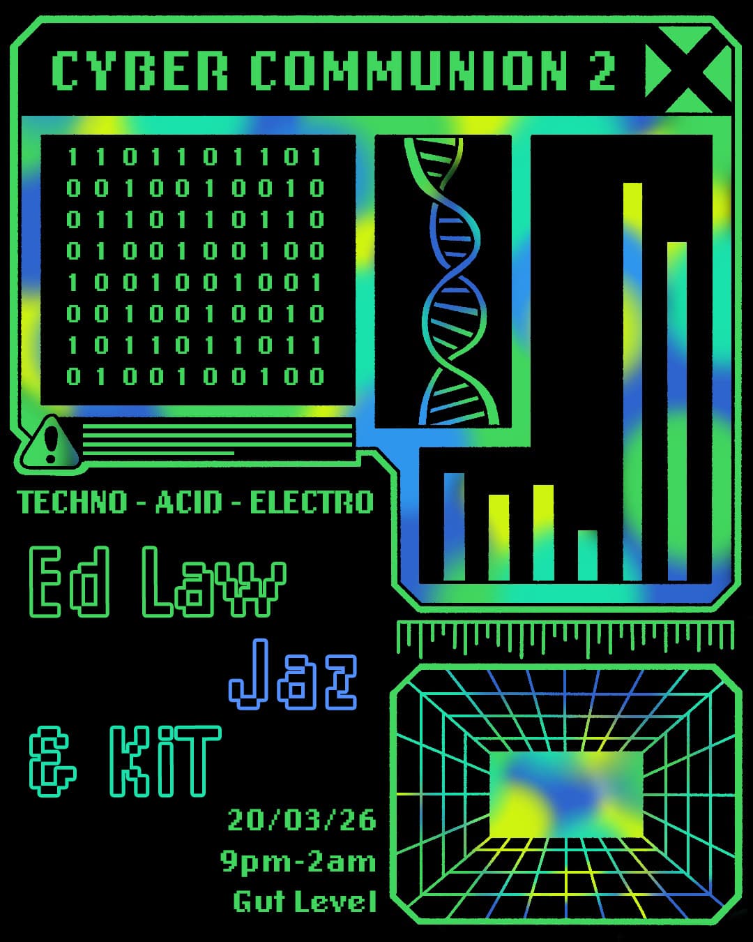 CYBER COMMUNION 2: Ed Law, Jaz & KiT at Gut Level