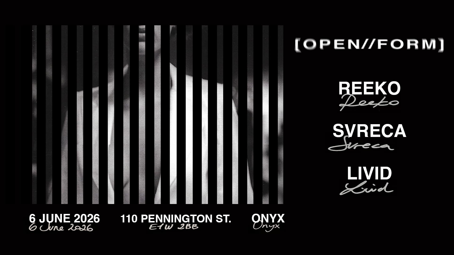 OPEN//FORM: Reeko, Svreca & Livid at Onyx (E1)