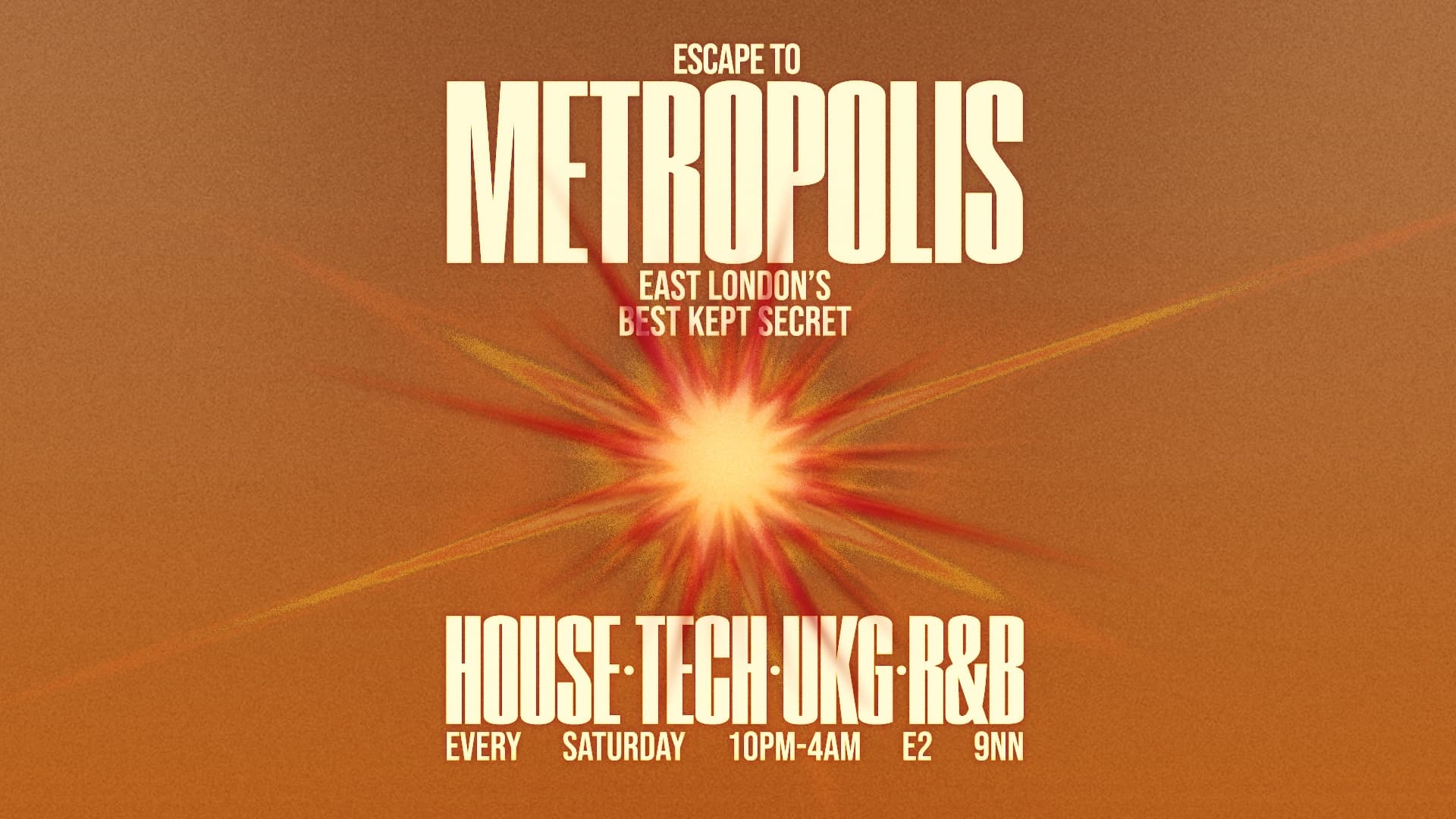 Escape To Metropolis: House, Tech, UK Garage & R&B - Every Saturday at Metropolis London