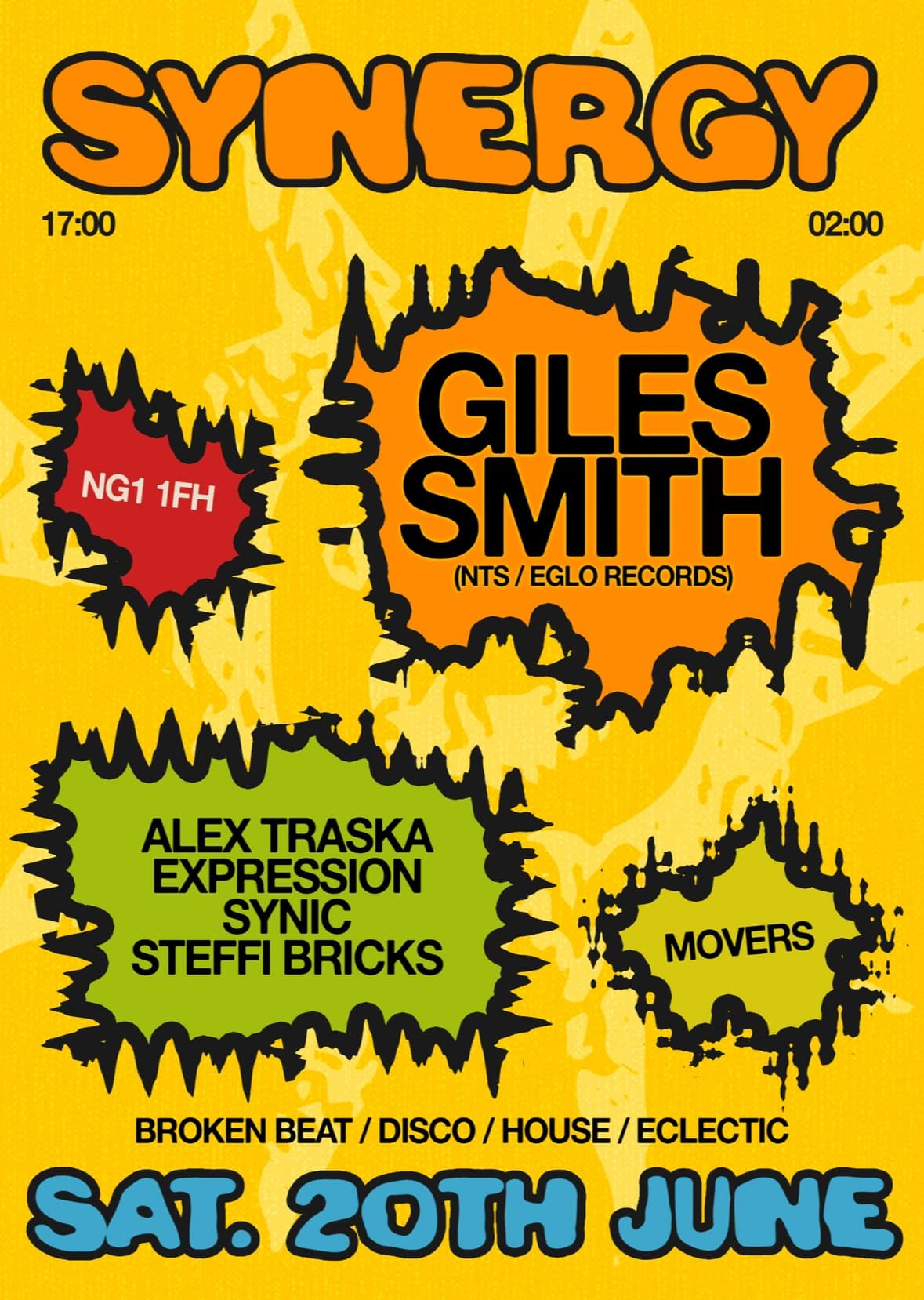 Synergy: Giles Smith (nts / eglo records), Expression, Steffi Bricks, Alex Traska & Synic at Movers