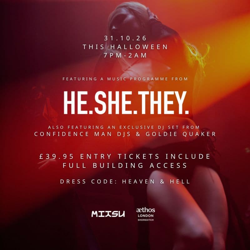 Upcoming event poster at Aethos London Shoreditch