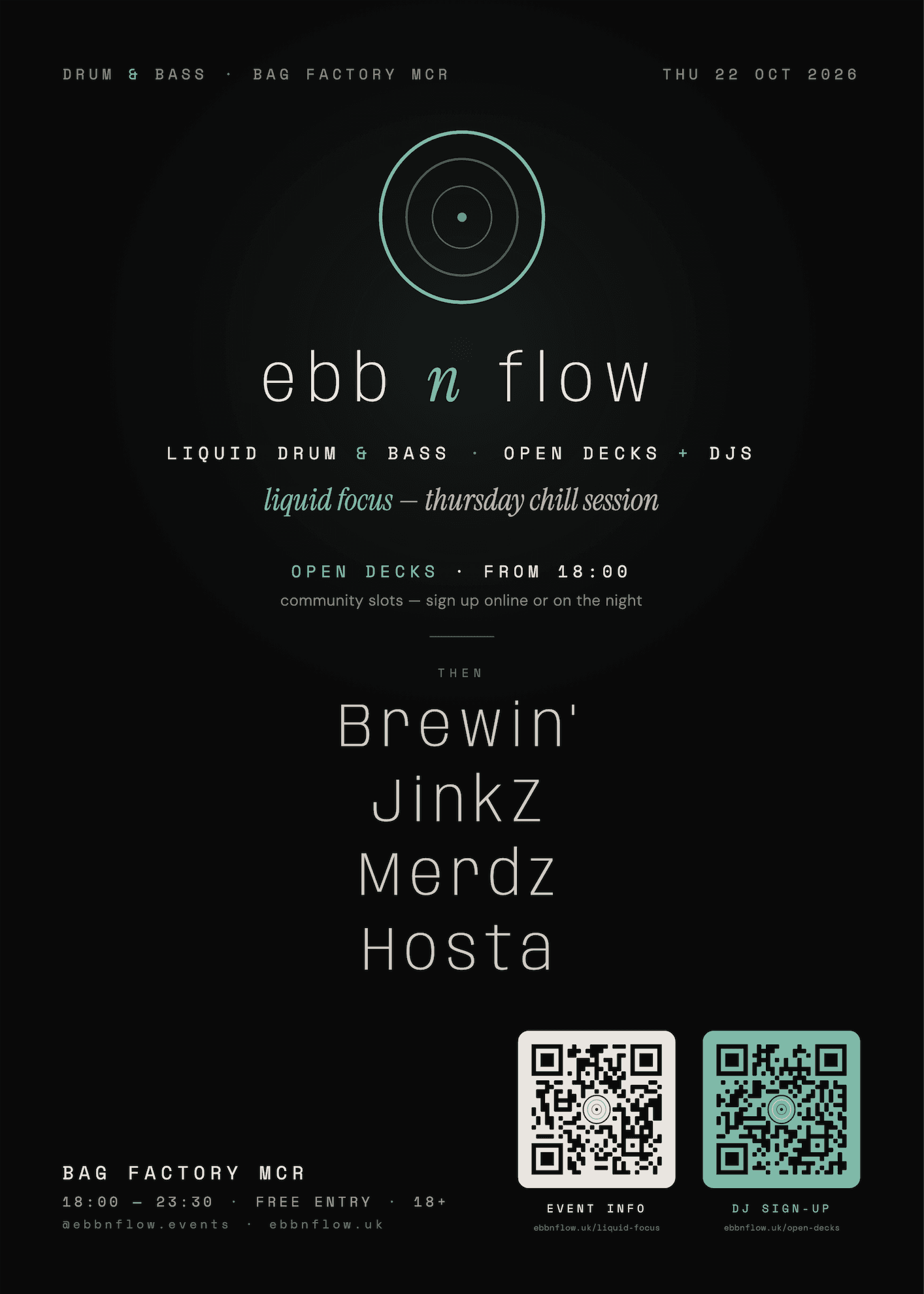 ebb n flow #0: intro & open decks - liquid focus