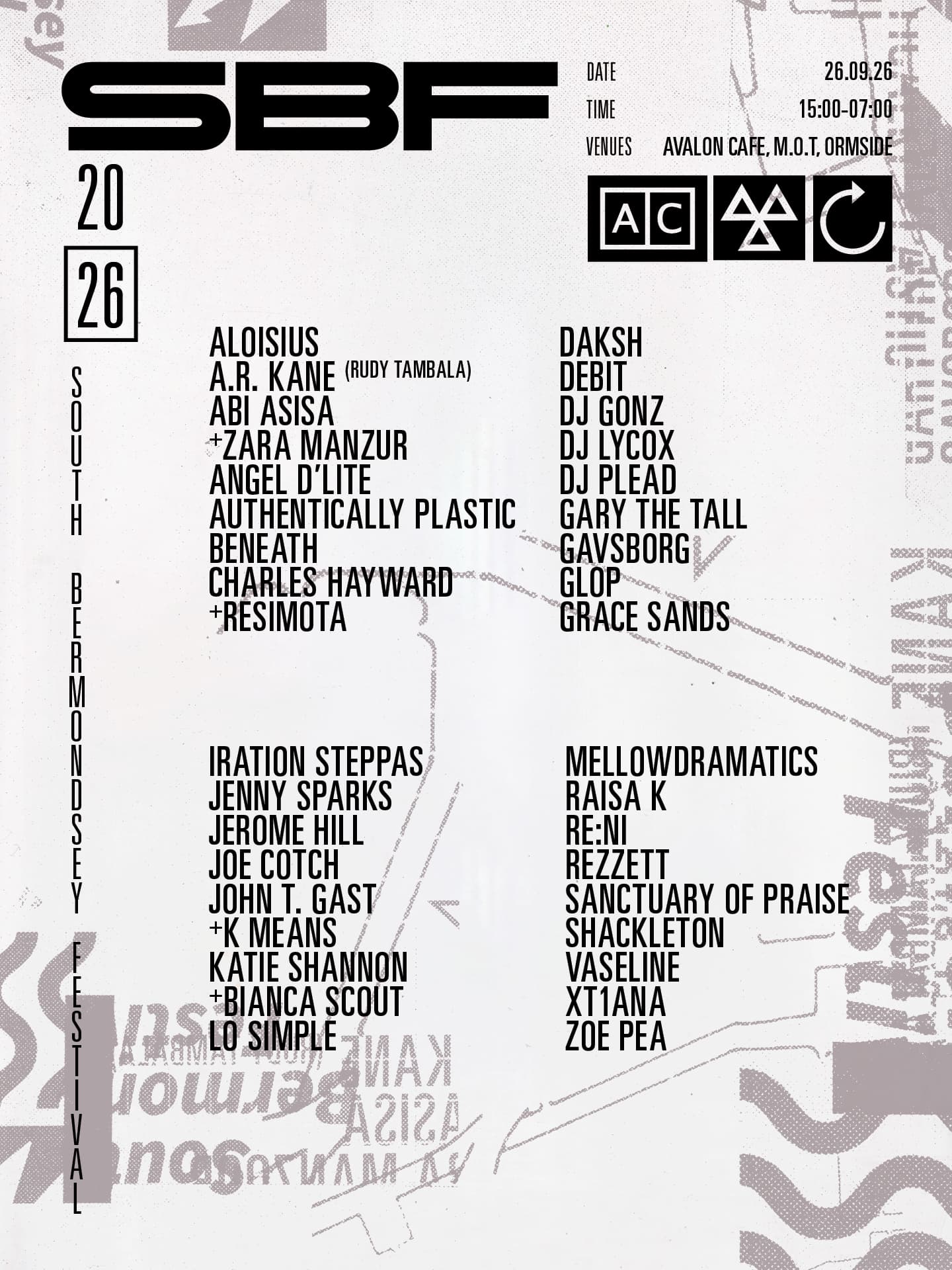✹ SBF'26 ✹ Avalon, M.O.T & Ormside ✹