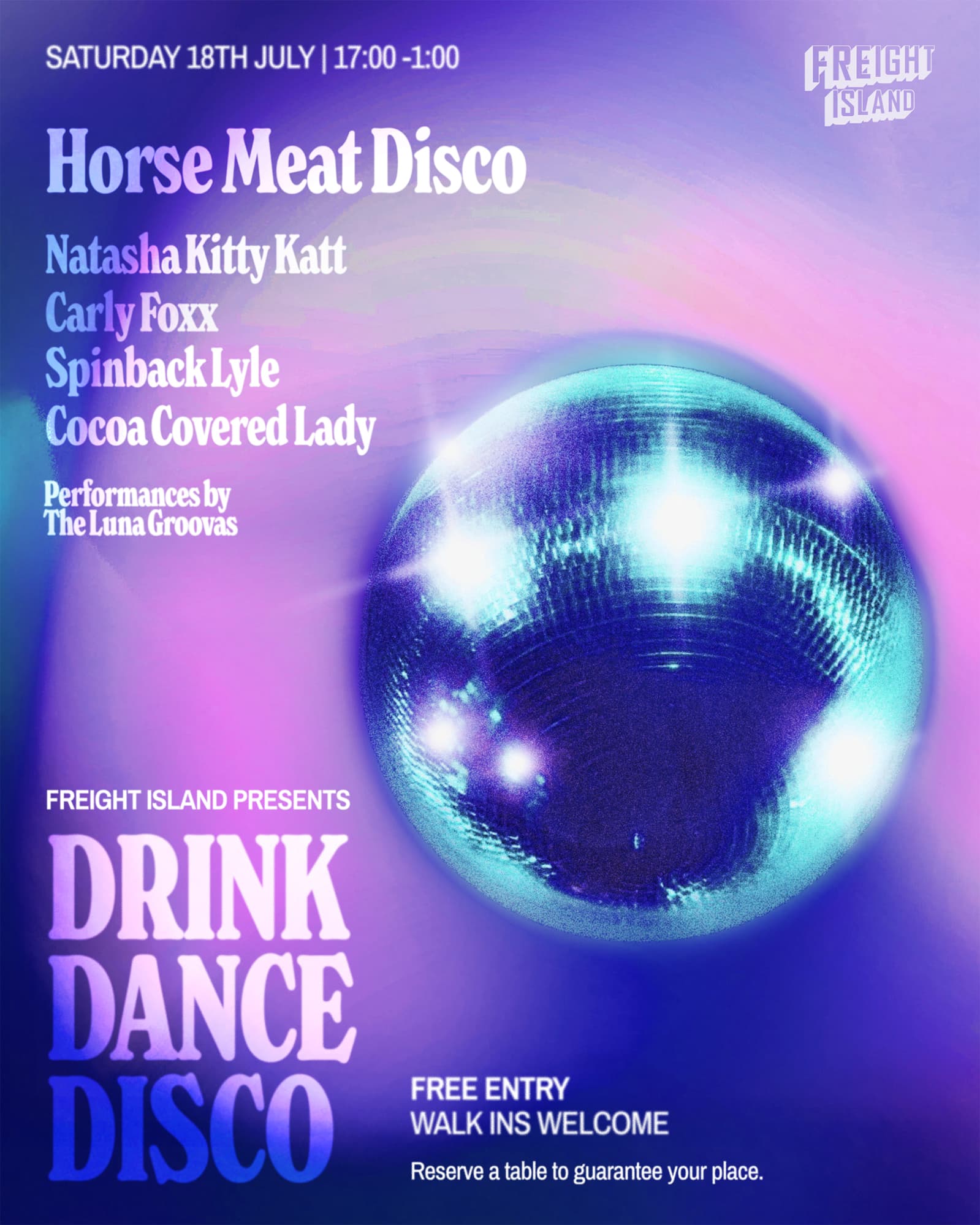 Drink Dance Disco at Freight Island Newcastle