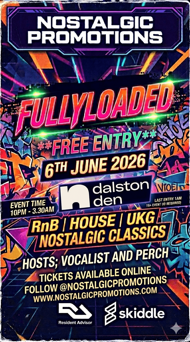 FREE PARTY : HOUSE x UKG xJUNGLE x NOSTALGIC CLASSICS at Dalston Den