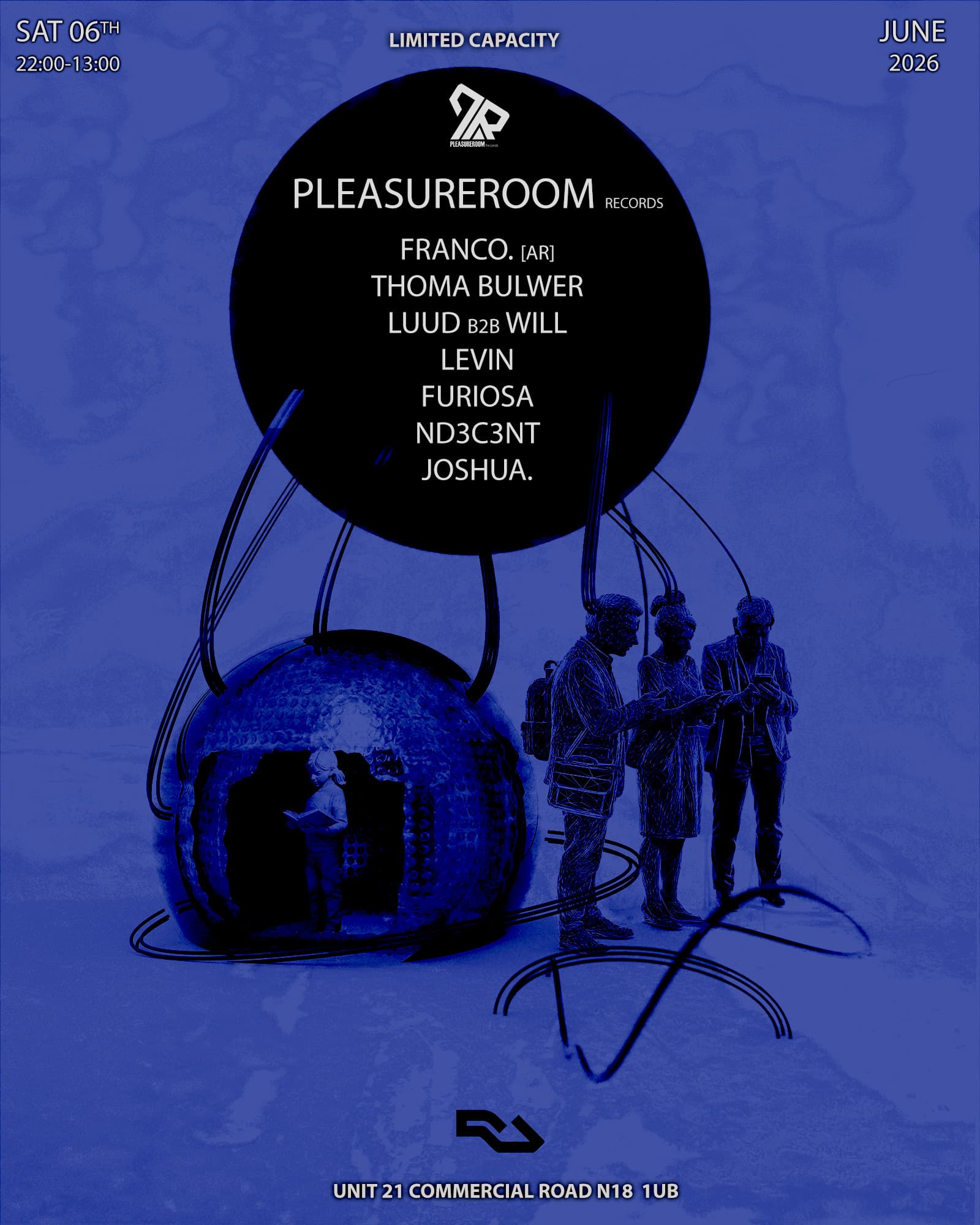 PLEASUREROOM RECORDS WITH FRANCO, Thoma Bulwer, LEVIN, LUUD B2B WILL, Furiosa, ND3C3NT, JOSHUA at TBA - UNIT 21 COMMERCIAL ROAD N18 1UB