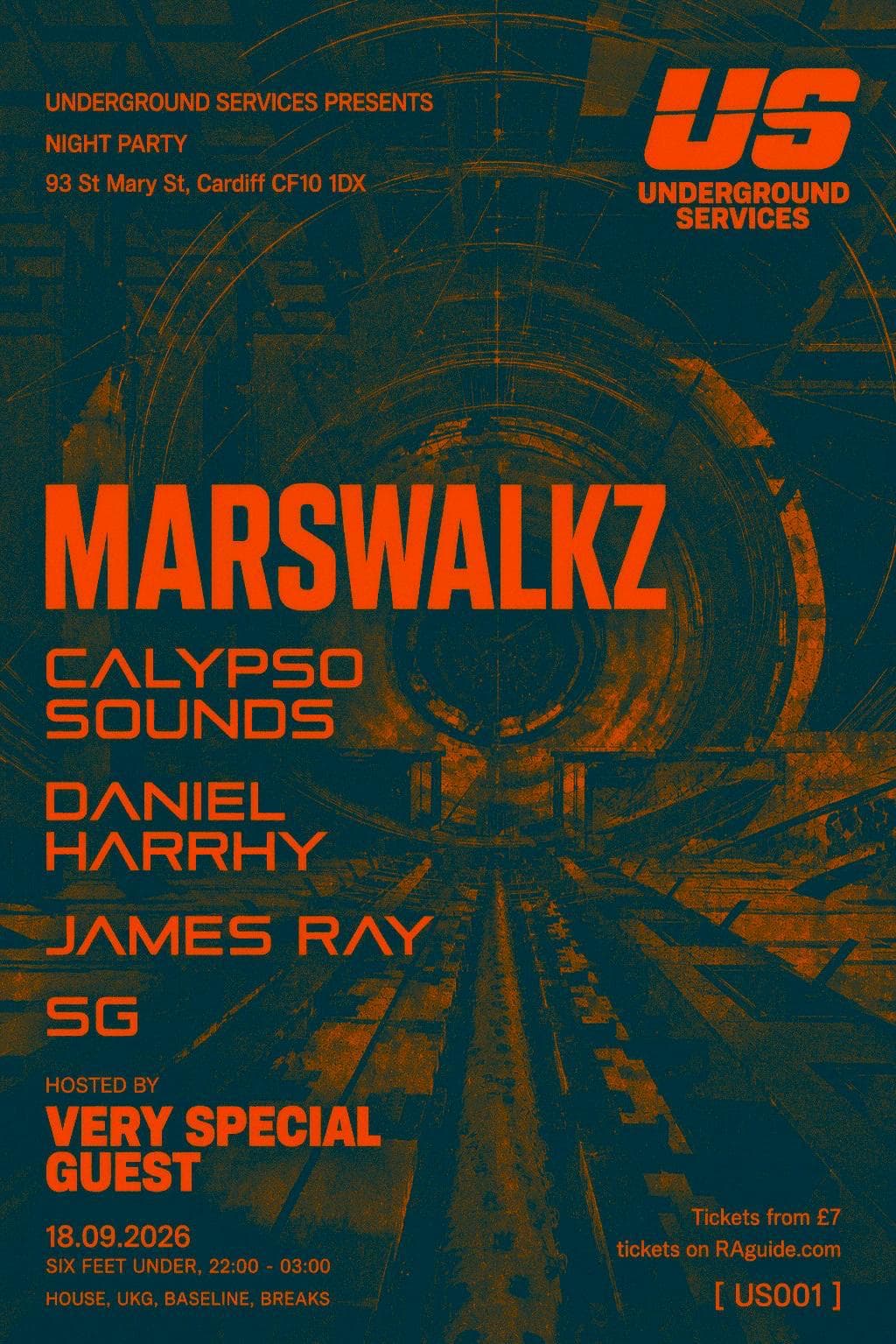 Underground Services presents: Marswalkz at Six Feet Under