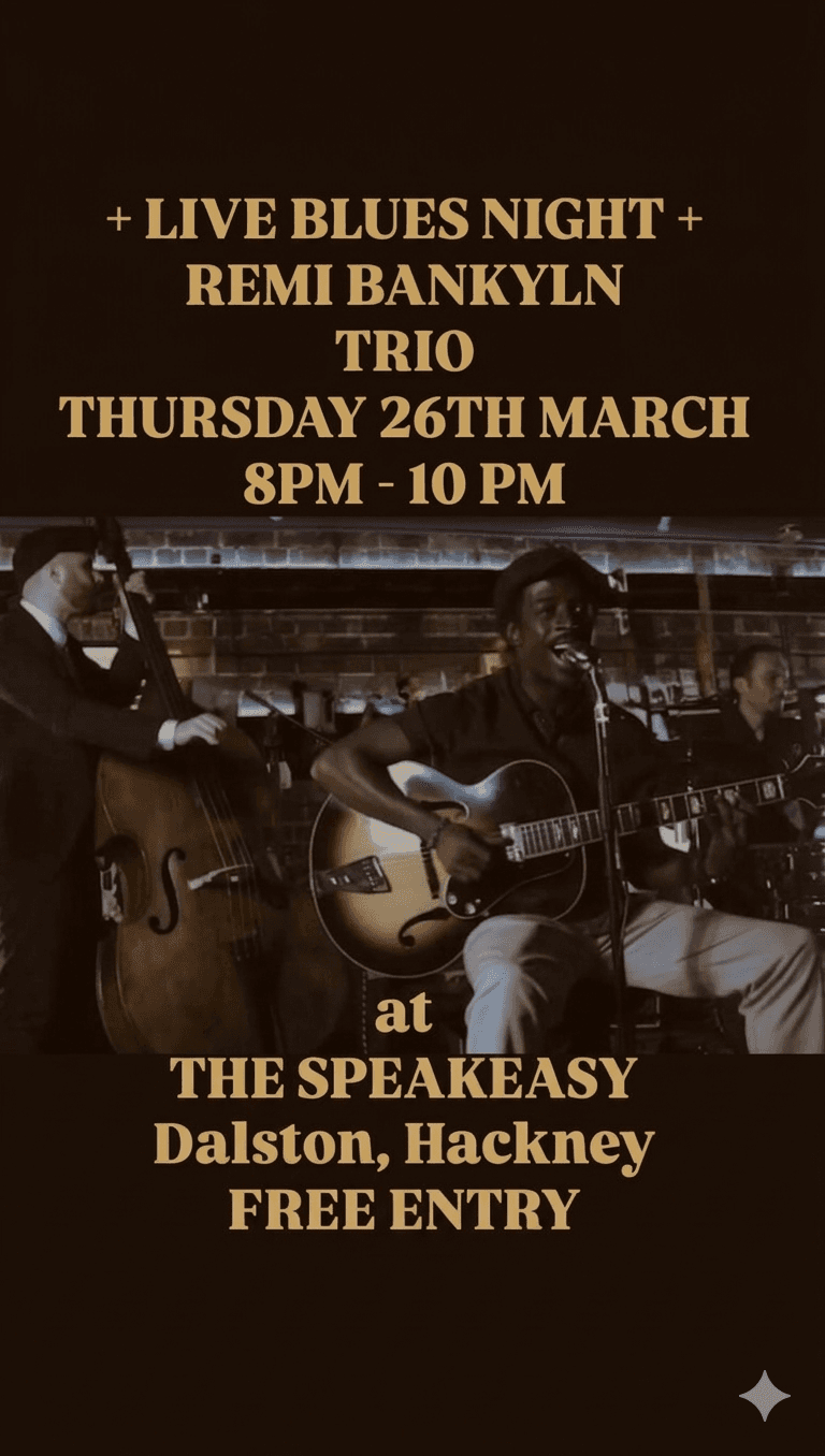 Blues Night – Free Live Music Event in Dalston at The Speakeasy Cocktail Bar & Restaurant, Dalston