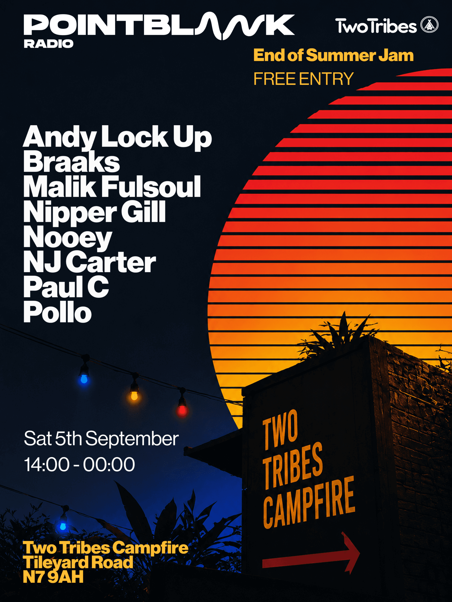 Point Blank Radio's End of Summer Jam at Two Tribes   Campfire