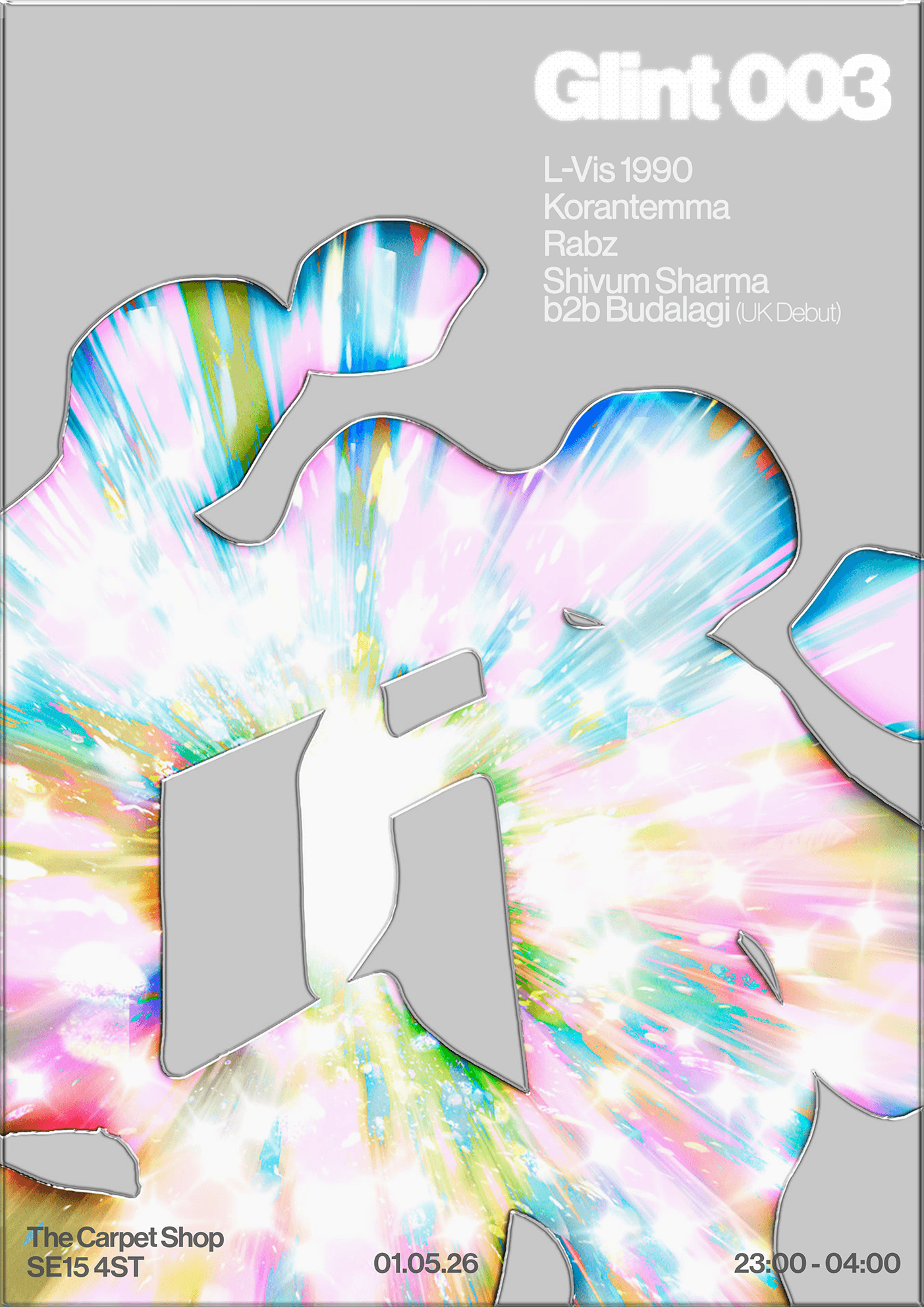 Glint 003 with L-Vis 1990, KORANTEMMA, Rabz + Shivum Sharma b2b Budalagi at The Carpet Shop