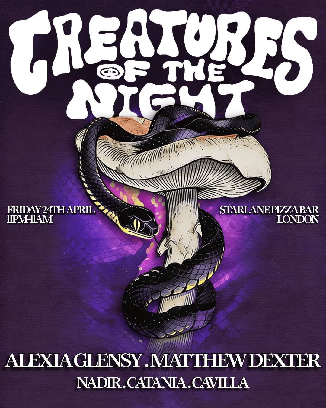 Creatures of the Night presents Alexia Glensy & Matthew Dexter at Starlane Pizza Bar