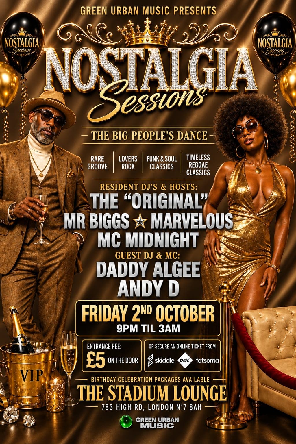 Upcoming event poster at TBA - The Stadium Lounge N17