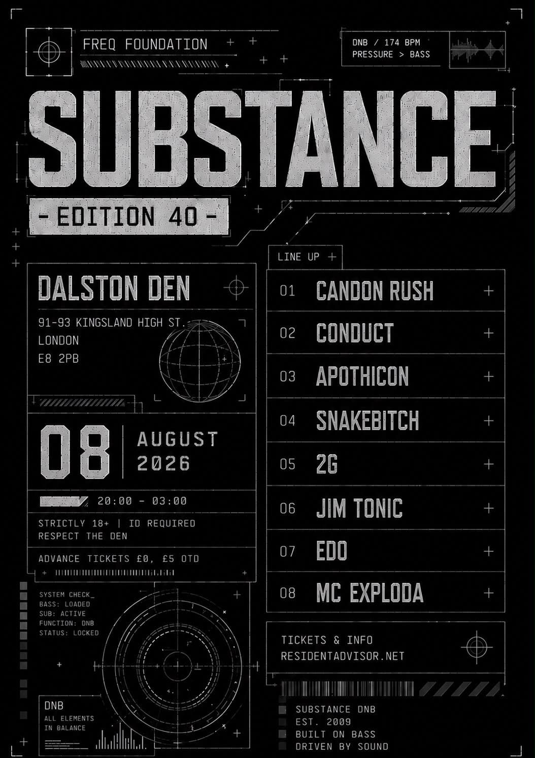 SUBSTANCE: Edition 2G 4.0 - hosted by Freq Foundation Sound System at Dalston Den