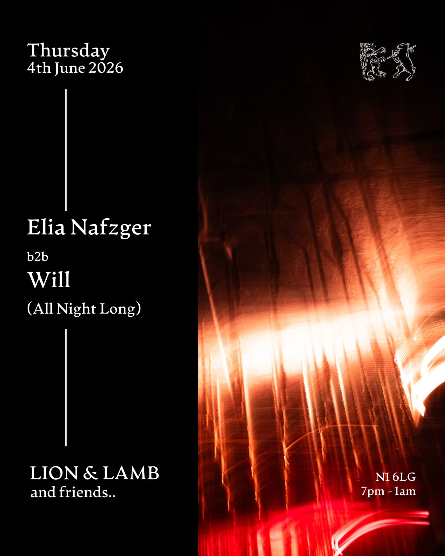 Lion & Lamb and Friends with Elia Nafzger b2b Will (All night long) at The Lion and Lamb