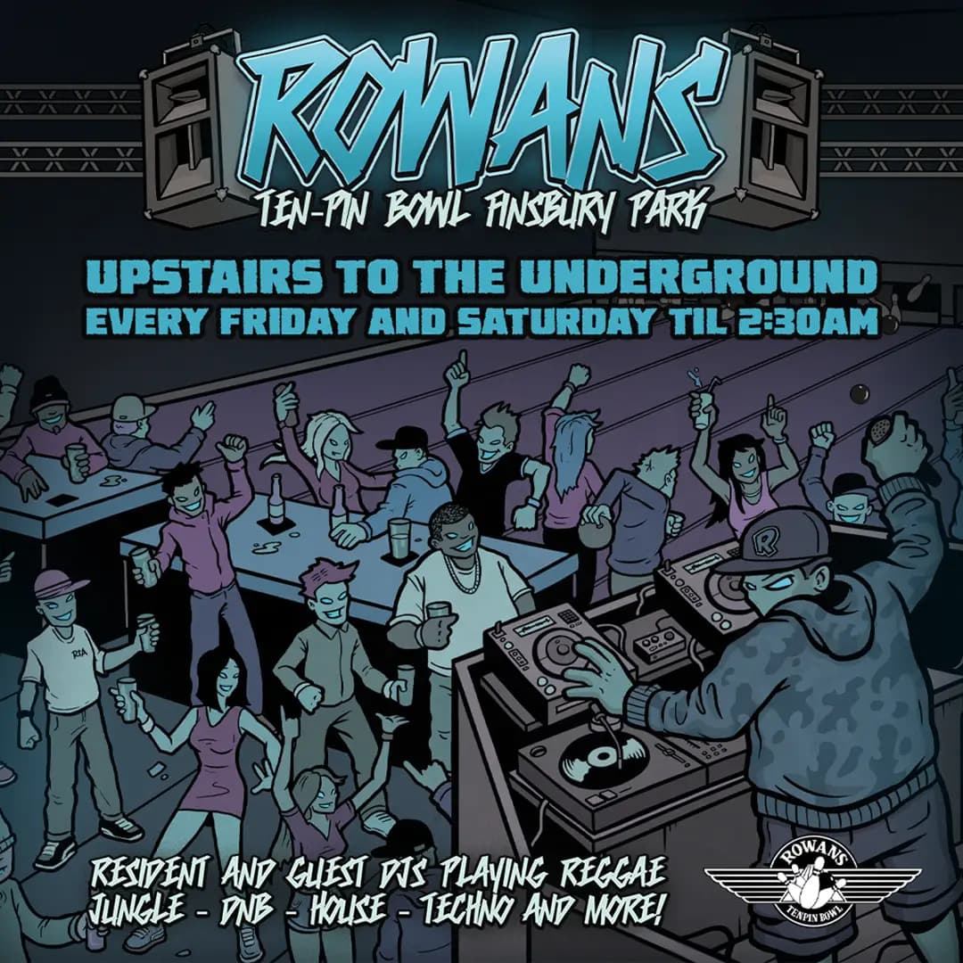 Fridays at Rowans - UPSTAIRS TO THE UNDERGROUND at Rowans Tenpin Bowl