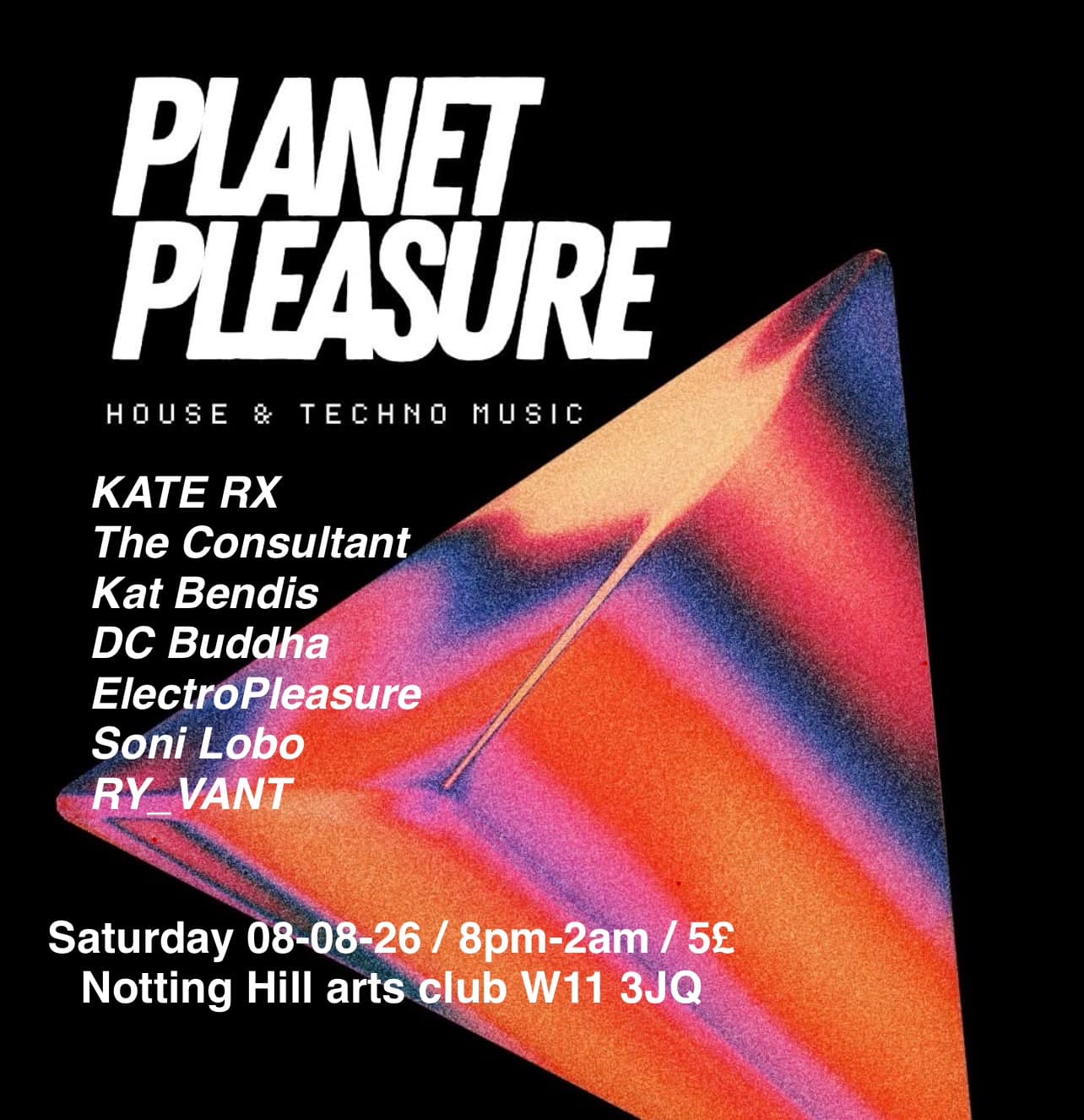 Planet Pleasure Electronic Club Nights at Notting Hill Arts Club