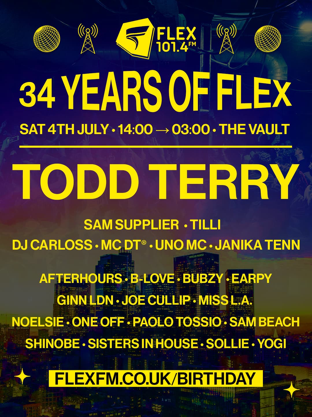Flex FM's Birthday - Summer All Dayer W/ Todd Terry *VENUE CHANGE