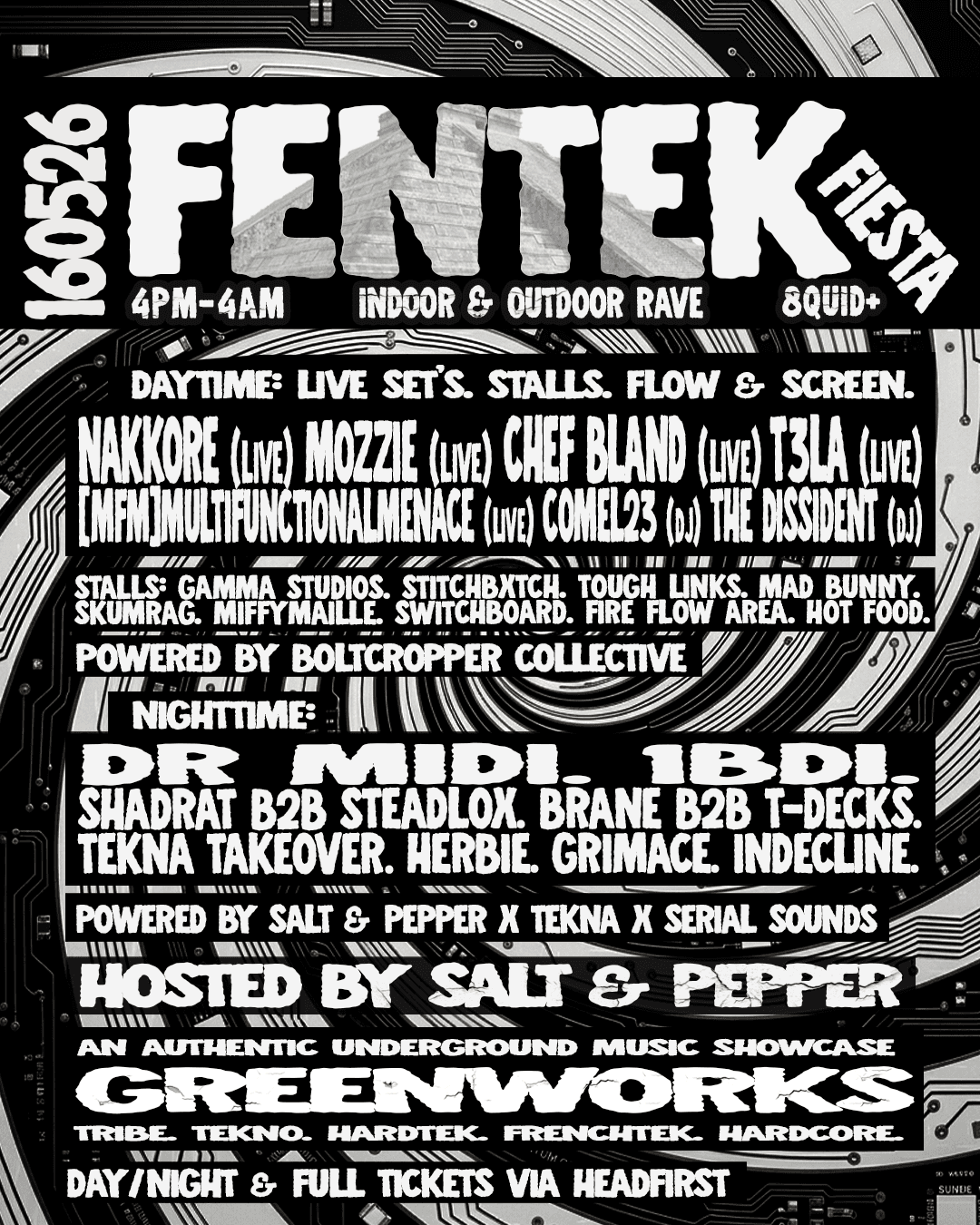 Salt & Peppers: FENTEK FIESTA Bristol ft Bolt Cropper x TEKNA x Serial Sounds at Green Works