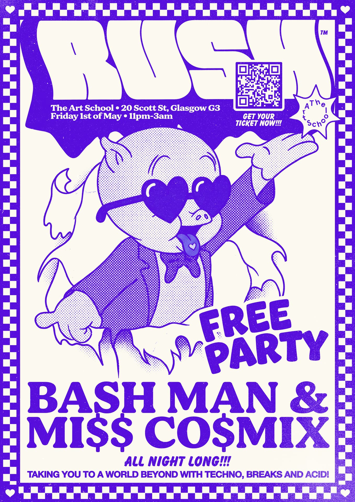 RUSH - Bash Man & Mi$$ Co$mix all night (FREE Tickets) at The Art School