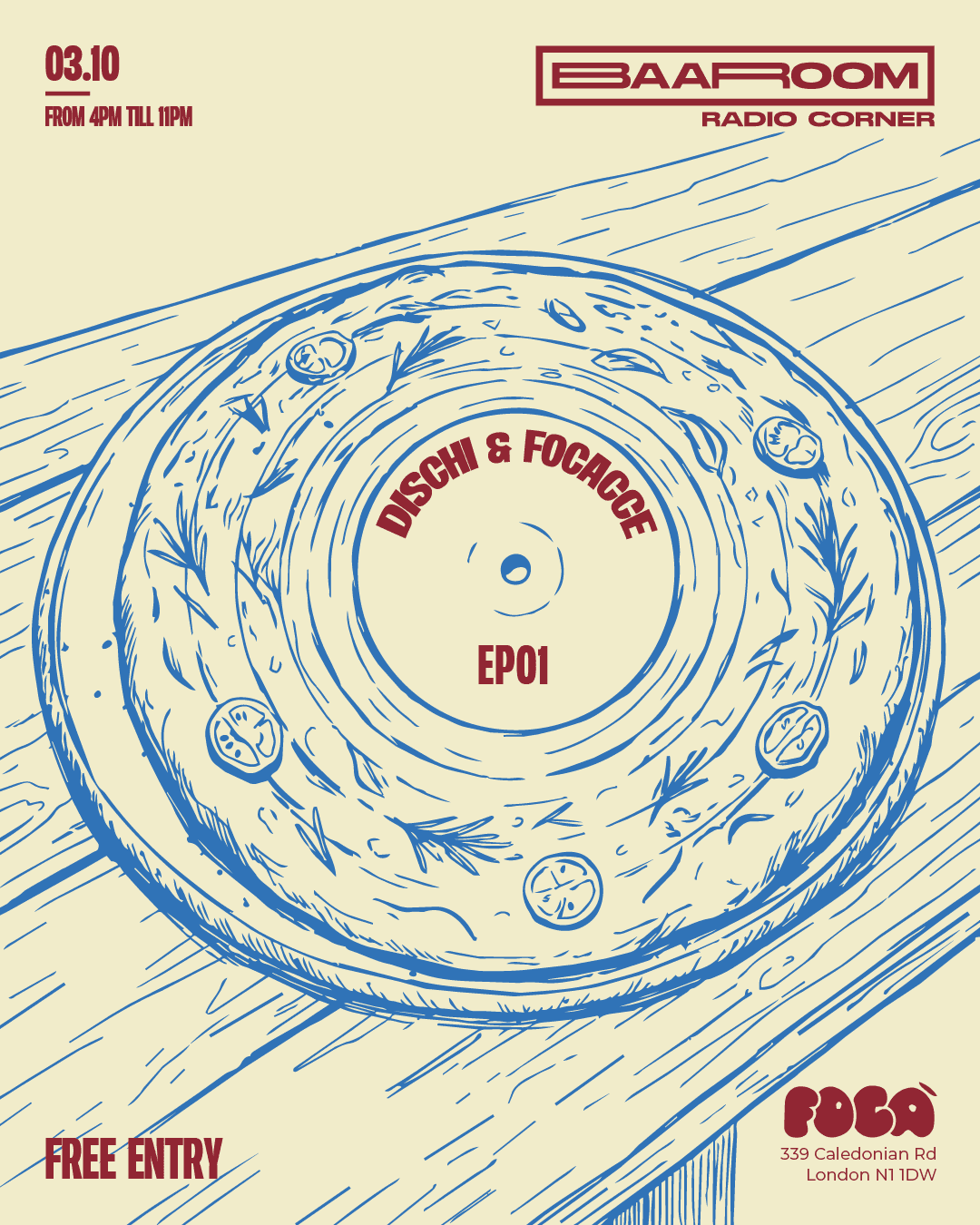 Upcoming event poster at Focà London