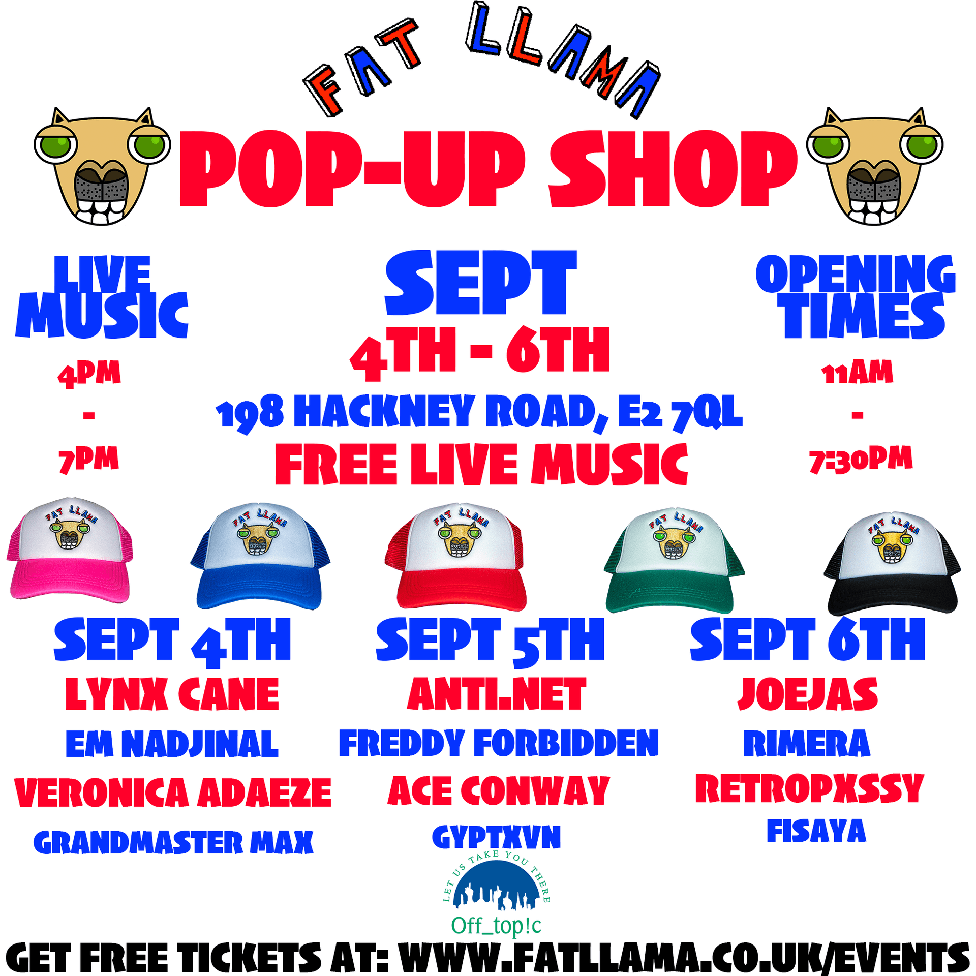 FAT LLAMA POP-UP SHOP 2026 at TBA - 198 Hackney Road, E2 7QL