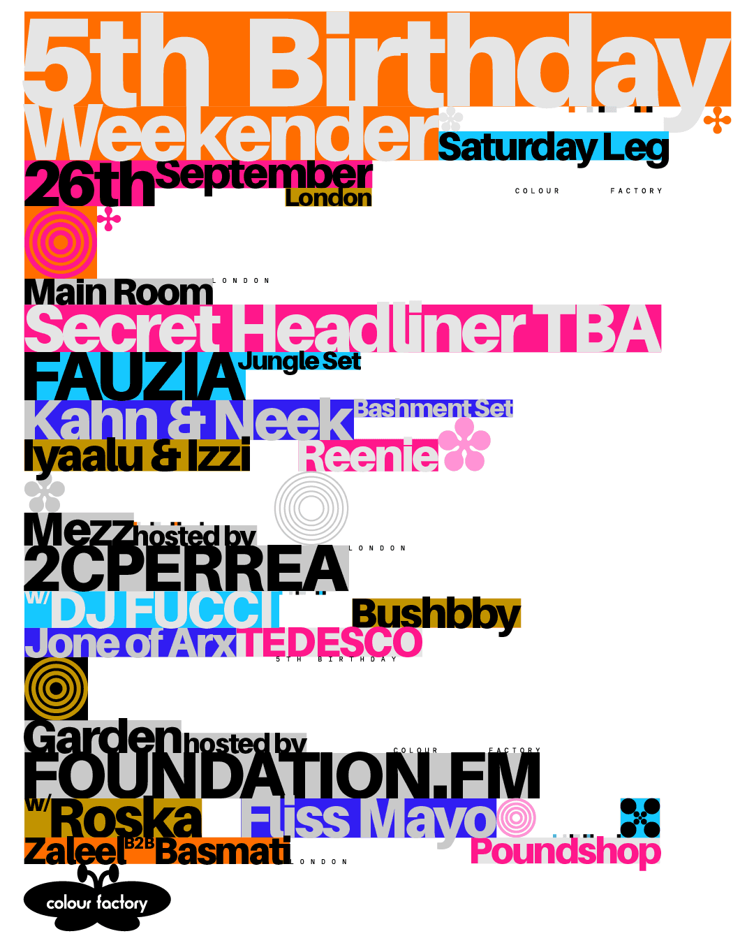 Colour Factory 5th Birthday at Colour Factory London