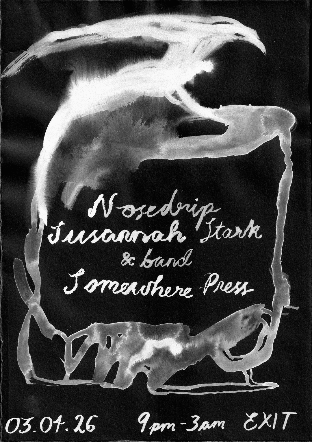 Nosedrip x Susannah Stark & Band x Somewhere Press at EXIT Glasgow