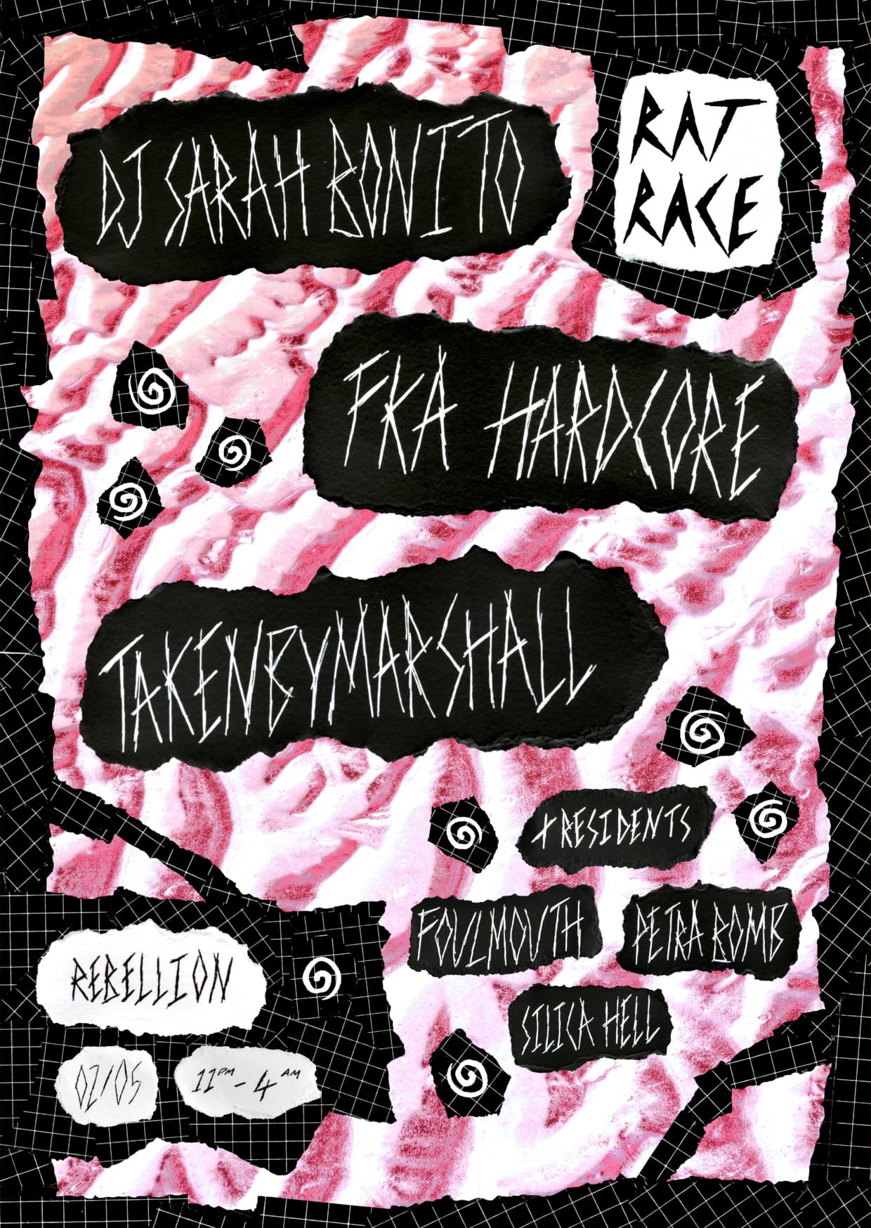 ⋆˚꩜｡⋆RATRACE005 - DJ Sarah Bonito, Takenbymarshall, FKA Hardcore + RESIDENTS ⋆˚꩜｡ at Rebellion Manchester.