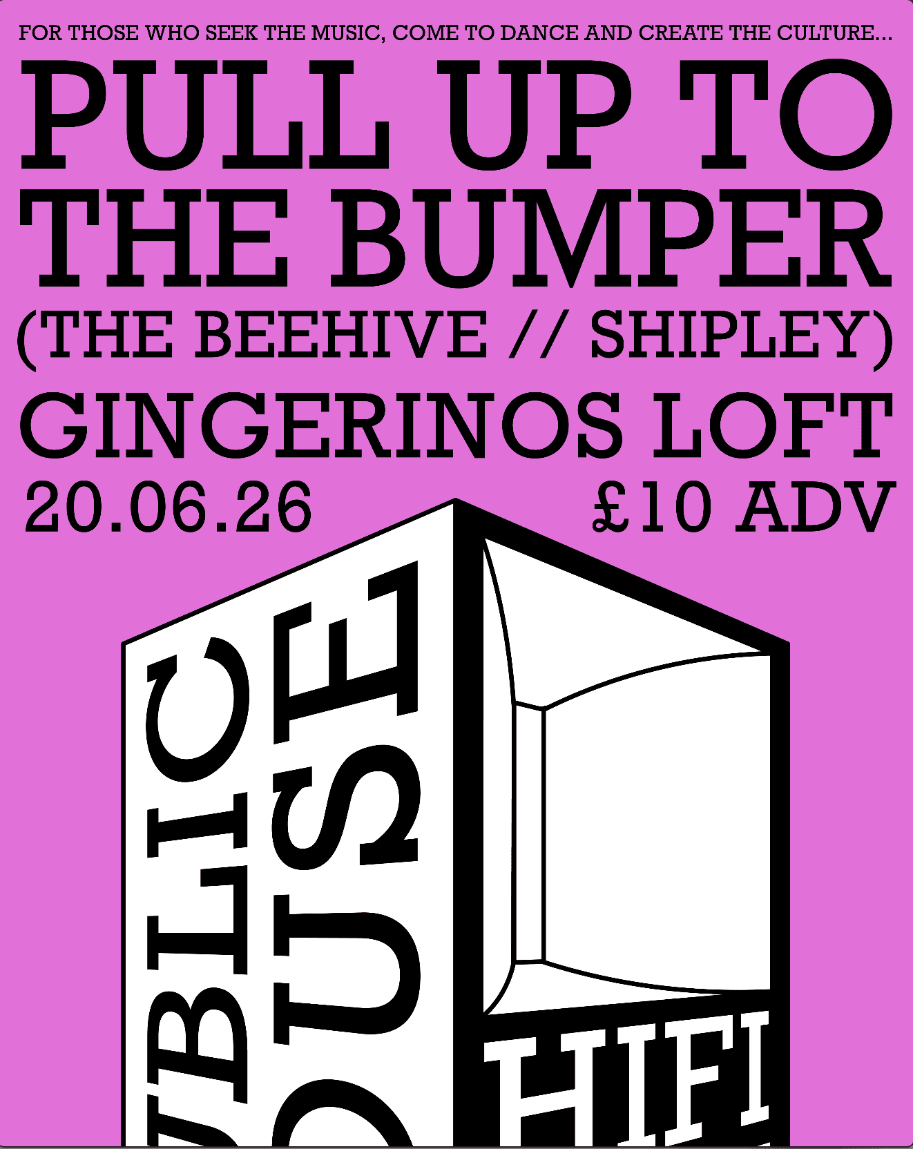 Public House Hifi presents Pull Up To The Bumper at Gingerino's Pizza
