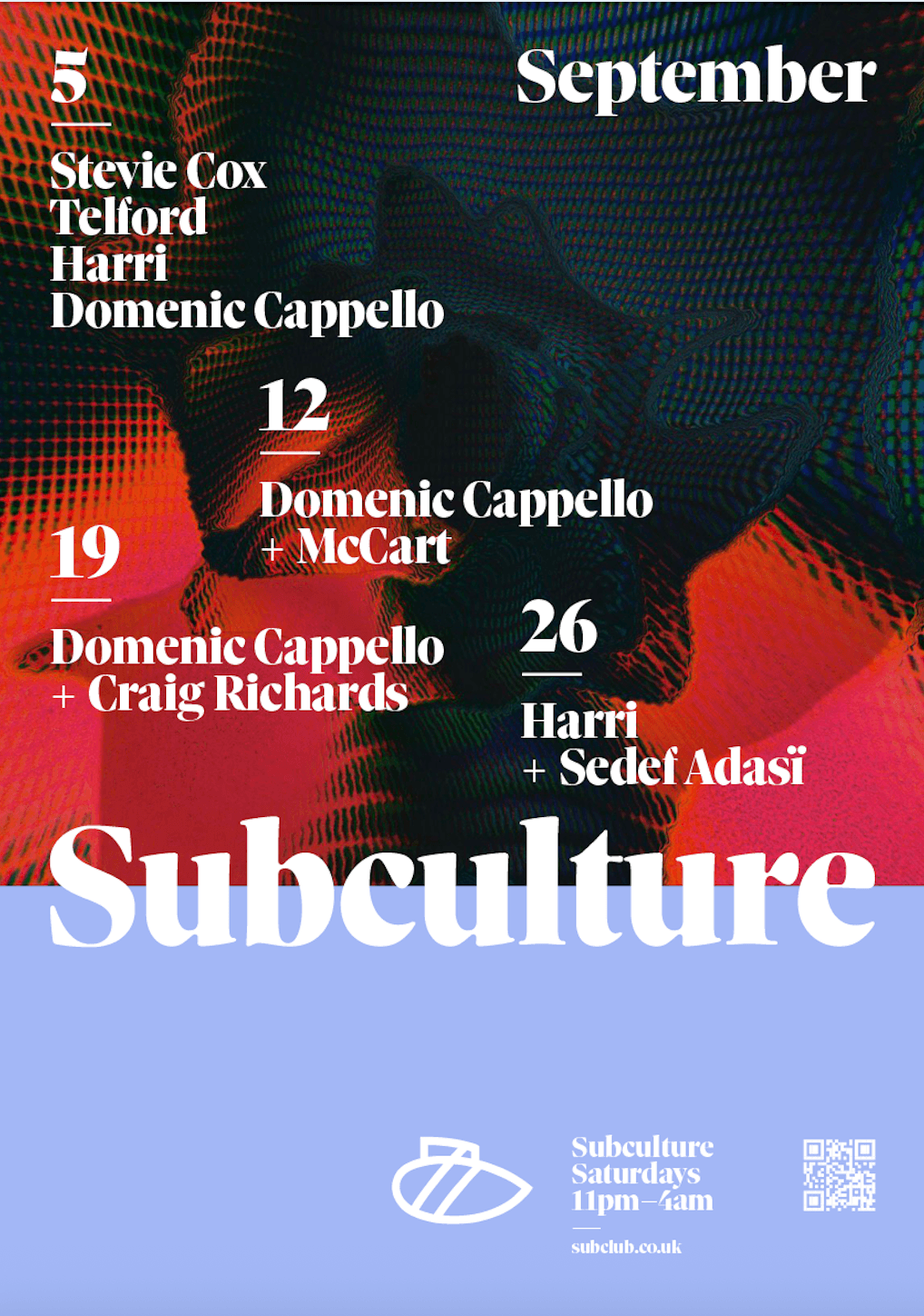 Subculture w/ Domenic Cappello + Craig Richards at Sub Club