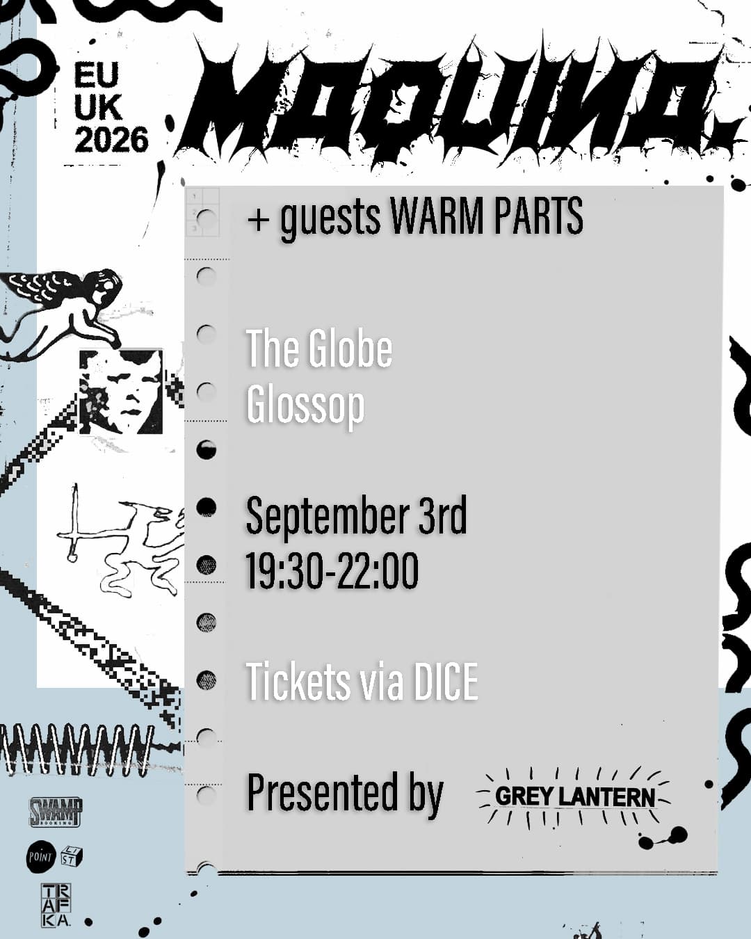 Grey Lantern presents: Maquina / Warm Parts at The Globe, Glossop