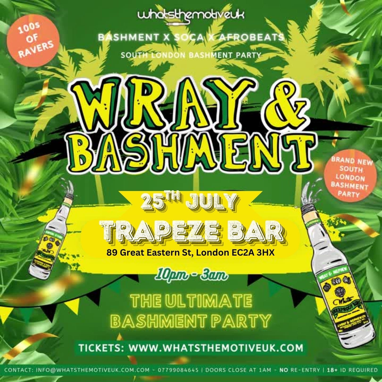 WRAY & BASHMENT - Shoreditch Bashment Party at Trapeze Bar