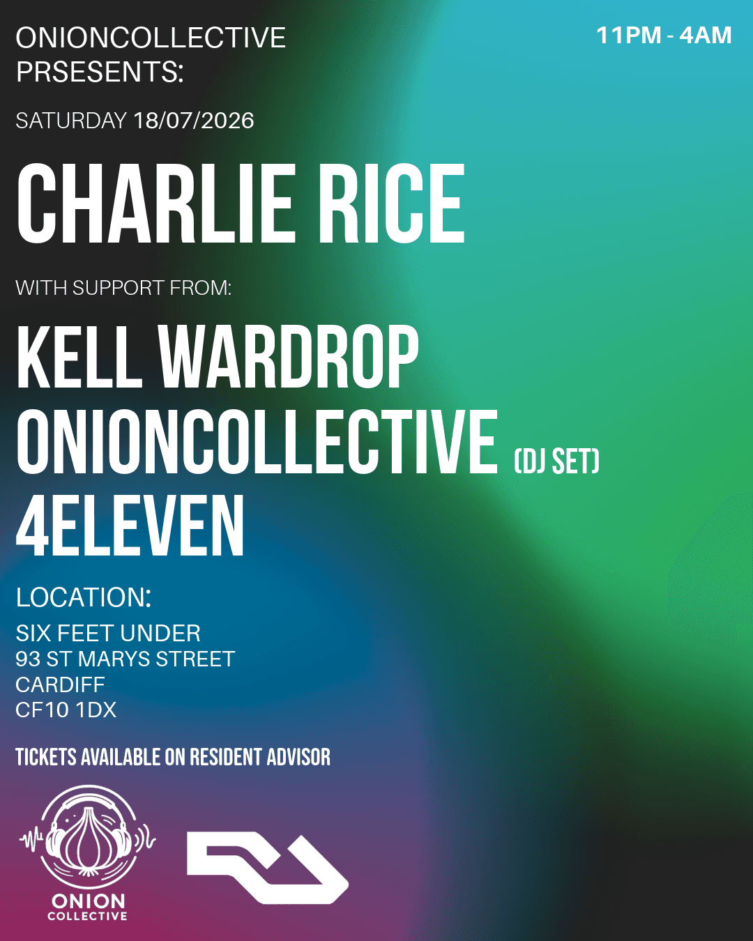 ONIONCOLLECTIVE PRESENTS: CHARLIE RICE at Six Feet Under