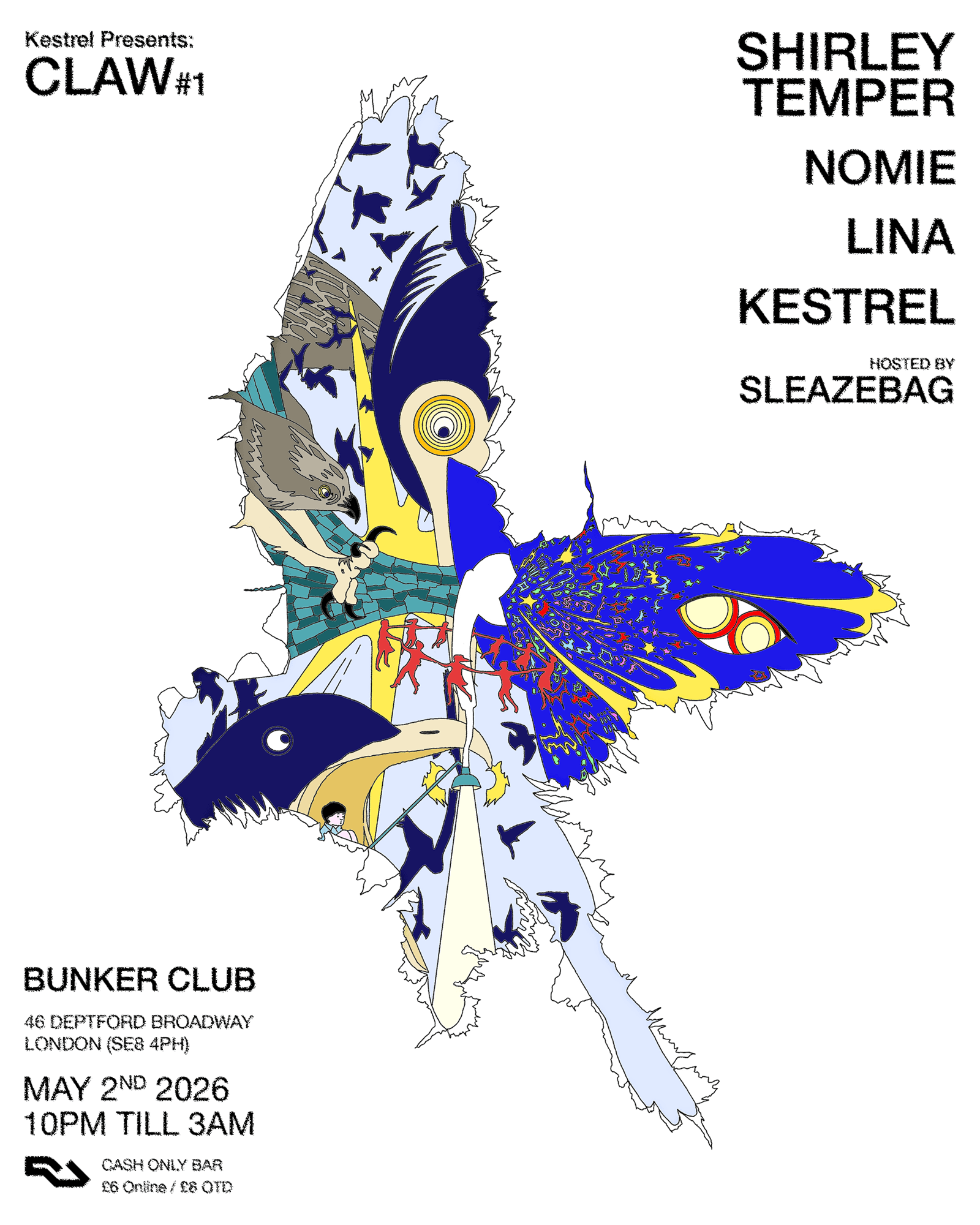 CLAW #1: Shirley Temper, Sleazebag, nomie, Lina  + more at Bunker Club